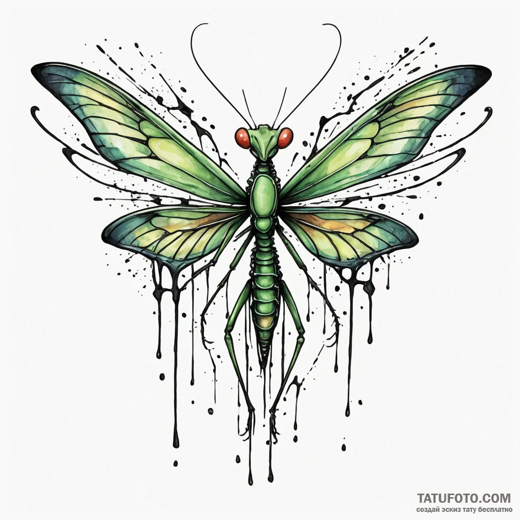 Mantis wings tearing veil, concept art for ta... - эскиз тату (№1750173607_0, 17.06.2025 15:20) — Tatufoto.com