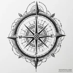 Compass with cardinal directions in runes, in… — эскиз тату (№1750173735_0, 17.06.2025 15:22) — Tatufoto.com