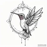 Watercolor hummingbird, its colors bleeding s… — эскиз тату (№1750174310_0, 17.06.2025 15:31) — Tatufoto.com