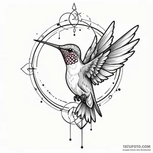 Watercolor hummingbird, its colors bleeding s... - эскиз тату (№1750174310_0, 17.06.2025 15:31) — Tatufoto.com