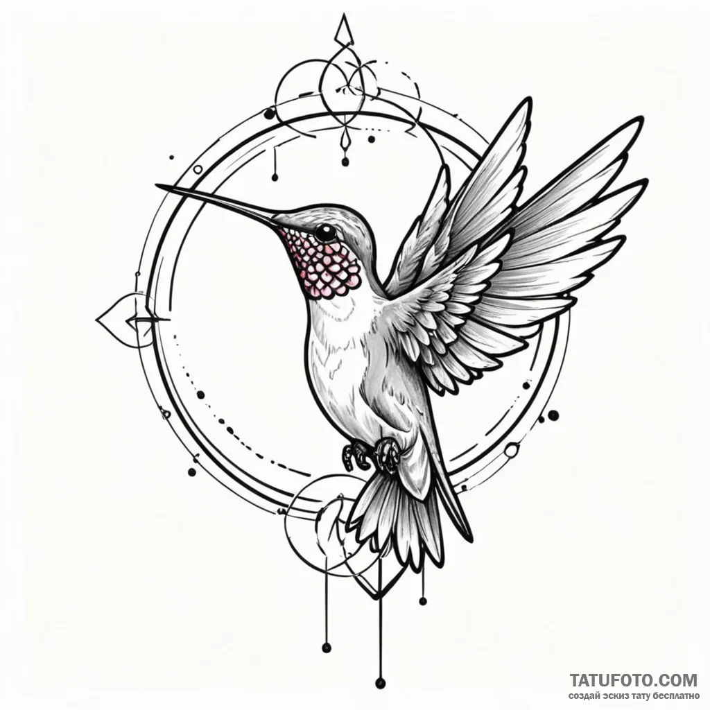Watercolor hummingbird, its colors bleeding s... - эскиз тату (№1750174310_0, 17.06.2025 15:31) — Tatufoto.com