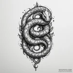 Ashen serpent with glowing wounds, concept ar… — эскиз тату (№1750174567_0, 17.06.2025 15:36) — Tatufoto.com