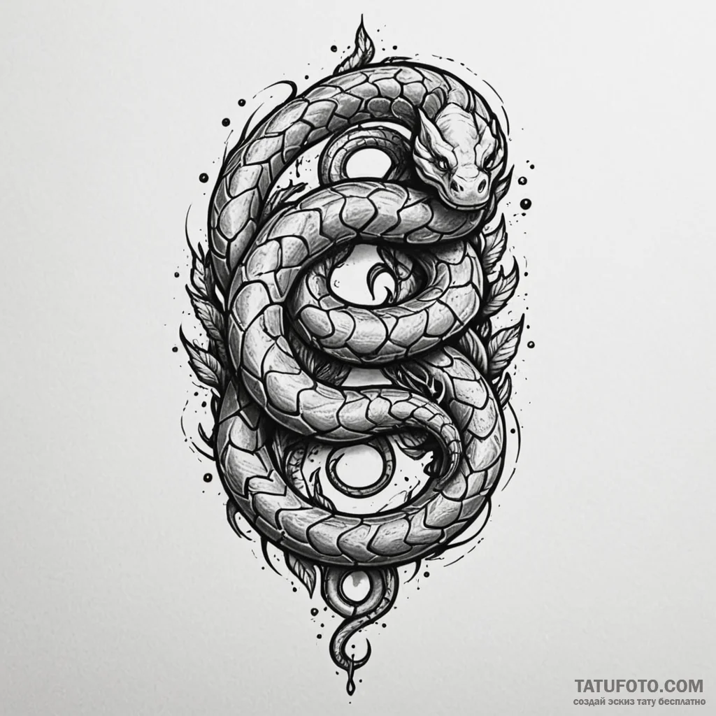 Ashen serpent with glowing wounds, concept ar... - эскиз тату (№1750174567_0, 17.06.2025 15:36) — Tatufoto.com
