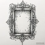A detailed broken picture frame, damaged,, ta… — эскиз тату (№1750174632_0, 17.06.2025 15:37) — Tatufoto.com