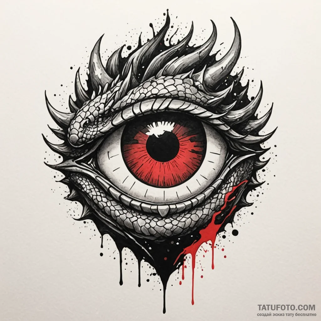 Dragon's eye (closeup), concept art for tatto... - эскиз тату (№1750175464_0, 17.06.2025 15:51) — Tatufoto.com