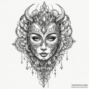 Etched mask beneath fractured sky, concept ar... - эскиз тату (№1750176042_0, 17.06.2025 16:00) — Tatufoto.com