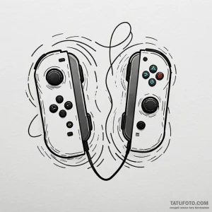 Joy-con controllers from a switch, split, art... - эскиз тату (№1750176106_0, 17.06.2025 16:01) — Tatufoto.com