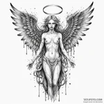 Angel of death, concept art for tattoo, black… — эскиз тату (№1750176233_0, 17.06.2025 16:03) — Tatufoto.com