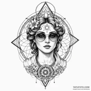 Apollo bust wearing vaporwave sunglasses, con... - эскиз тату (№1750177770_0, 17.06.2025 16:29) — Tatufoto.com