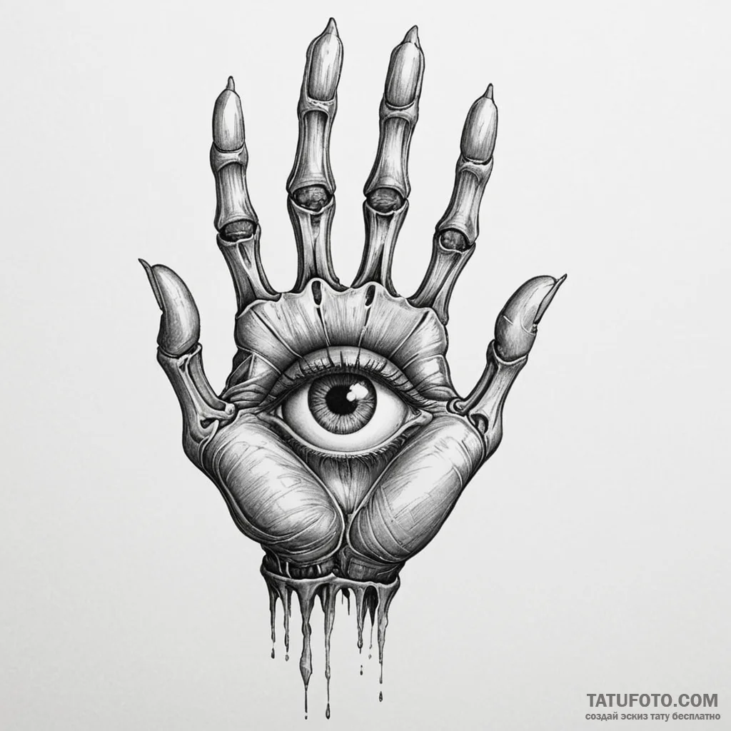 Oracleрір‚в„ўs eye within skeletal hand, conc... - эскиз тату (№1750177898_0, 17.06.2025 16:31) — Tatufoto.com