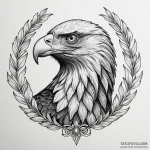Golden eagle, tattoo sketch design, black and… — эскиз тату (№1750177961_0, 17.06.2025 16:32) — Tatufoto.com