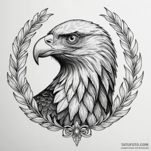 Golden eagle, tattoo sketch design, black and... - эскиз тату (№1750177961_0, 17.06.2025 16:32) — Tatufoto.com