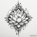 Lotus entwined with thorned vines, tattoo fla… — эскиз тату (№1750178216_0, 17.06.2025 16:36) — Tatufoto.com