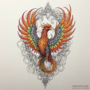 Phoenix relic devouring light, ink illustrati... - эскиз тату (№1750178666_0, 17.06.2025 16:44) — Tatufoto.com