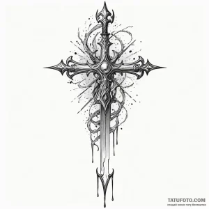 Arcane sword dripping with magic, concept art... - эскиз тату (№1750178861_0, 17.06.2025 16:47) — Tatufoto.com