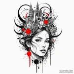 C, artistic tattoo sketch, trash polka tattoo… — эскиз тату (№1750179053_0, 17.06.2025 16:50) — Tatufoto.com