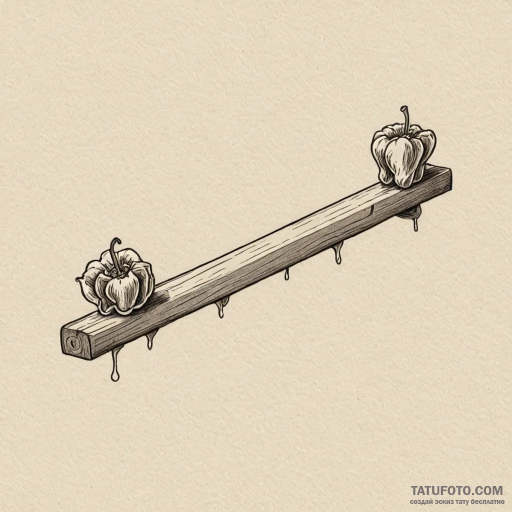 A detailed balance beam, precise,, tattoo dra... - эскиз тату (№1750179564_0, 17.06.2025 16:59) — Tatufoto.com