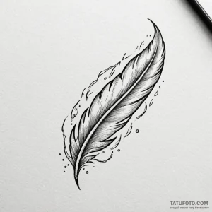 Burning feather with spectral glow, tattoo li... - эскиз тату (№1750180012_0, 17.06.2025 17:06) — Tatufoto.com