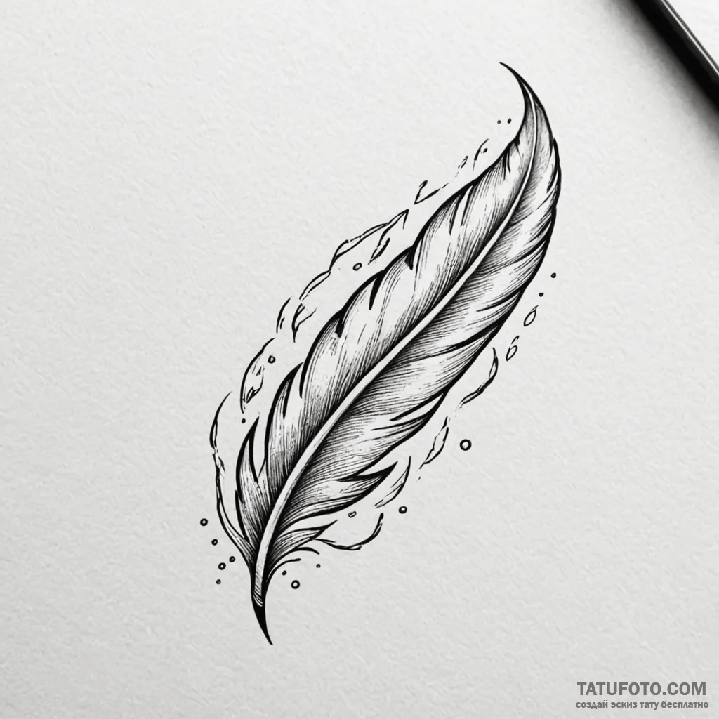Burning feather with spectral glow, tattoo li... - эскиз тату (№1750180012_0, 17.06.2025 17:06) — Tatufoto.com