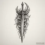 Dagger made from a shard of obsidian, humming… — эскиз тату (№1750181417_0, 17.06.2025 17:30) — Tatufoto.com
