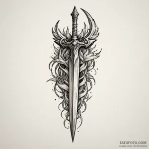 Dagger made from a shard of obsidian, humming... - эскиз тату (№1750181417_0, 17.06.2025 17:30) — Tatufoto.com