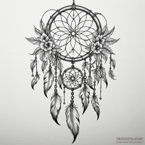 Dreamcatcher dissolving in mist, ink illustra... - эскиз тату (№1750181545_0, 17.06.2025 17:32) — Tatufoto.com