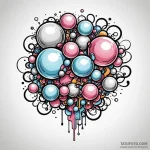 A whimsical bubble gum bubble bursting, messy… — эскиз тату (№1750181609_0, 17.06.2025 17:33) — Tatufoto.com