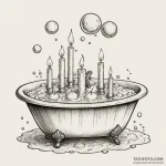 A whimsical bubble bath with candles, relaxat… — эскиз тату (№1750181674_0, 17.06.2025 17:34) — Tatufoto.com