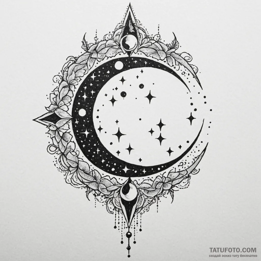 Graven blade beneath spectral moon, tattoo dr... - эскиз тату (№1750181803_0, 17.06.2025 17:36) — Tatufoto.com