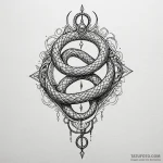 Hollow serpent crowned with starlight, tattoo… — эскиз тату (№1750182503_0, 17.06.2025 17:48) — Tatufoto.com