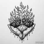 Seedling sprouting from cracked earth, tattoo… — эскиз тату (№1750182567_0, 17.06.2025 17:49) — Tatufoto.com