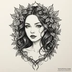 Portrait frame beneath ivy vines, tattoo sket… — эскиз тату (№1750183209_0, 17.06.2025 18:00) — Tatufoto.com