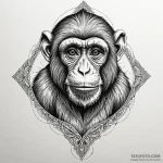 Monkey, tattoo drawing outline, sketch tattoo… — эскиз тату (№1750183339_0, 17.06.2025 18:02) — Tatufoto.com