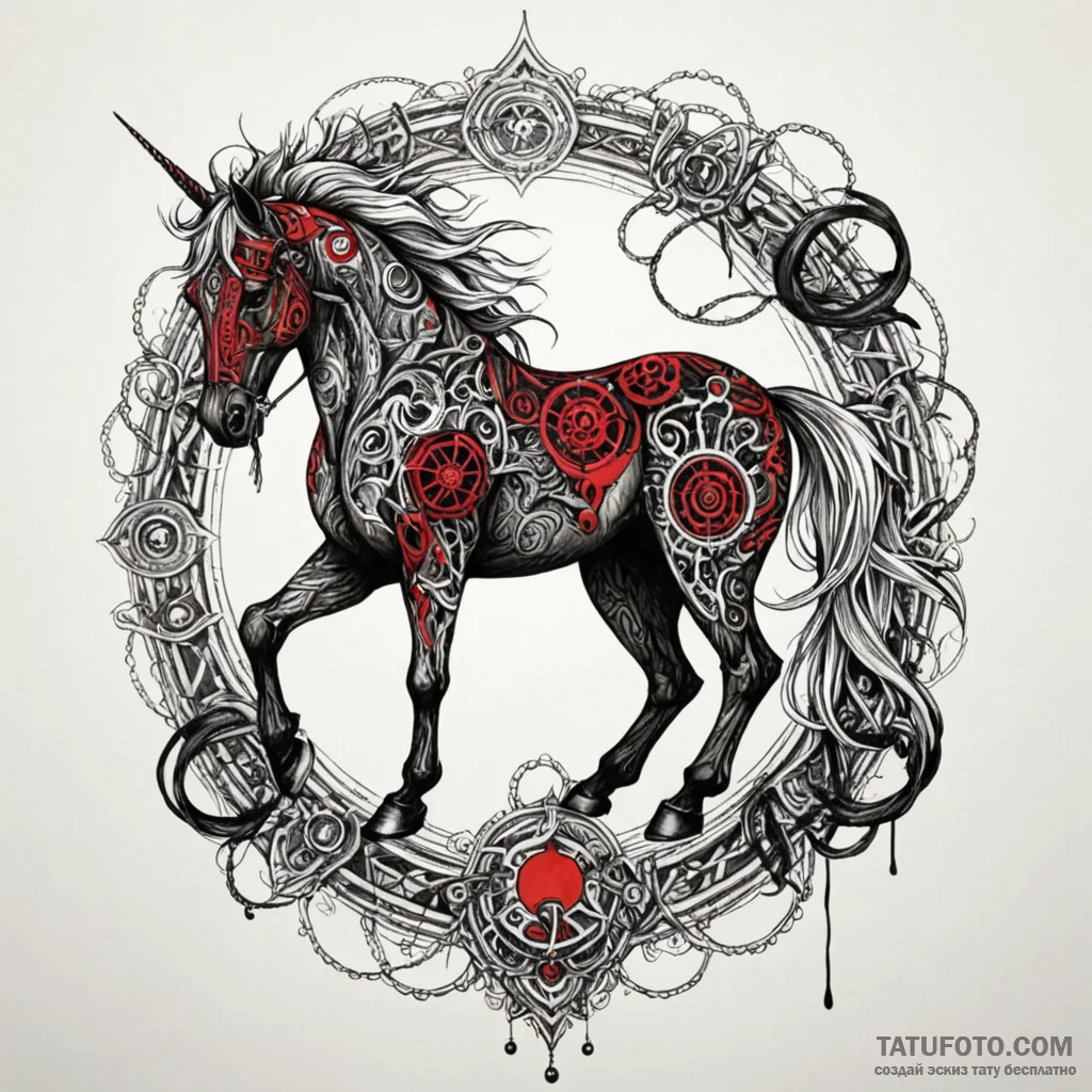 Sleipnir, odin's eight-legged horse, tattoo s... - эскиз тату (№1750183403_0, 17.06.2025 18:03) — Tatufoto.com