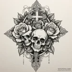 Old rose beneath iron lattice, tattoo line ar… — эскиз тату (№1750183468_0, 17.06.2025 18:04) — Tatufoto.com
