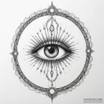 Sacred eye beneath spectral arch, concept art… — эскиз тату (№1750184168_0, 17.06.2025 18:16) — Tatufoto.com