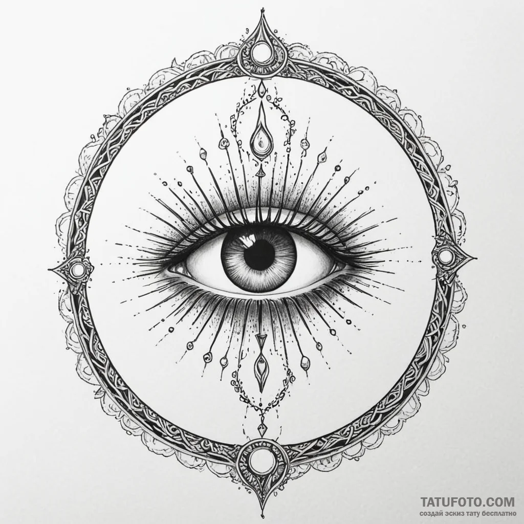 Sacred eye beneath spectral arch, concept art... - эскиз тату (№1750184168_0, 17.06.2025 18:16) — Tatufoto.com