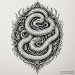 Night serpent beneath frozen relic, artistic… — эскиз тату (№1750184296_0, 17.06.2025 18:18) — Tatufoto.com