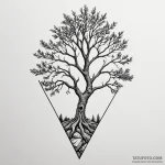 Petrified tree with a single, living leaf, ta… — эскиз тату (№1750184488_0, 17.06.2025 18:21) — Tatufoto.com