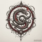 Ancient grimoire bound in dragon skin, tattoo… — эскиз тату (№1750185000_0, 17.06.2025 18:30) — Tatufoto.com