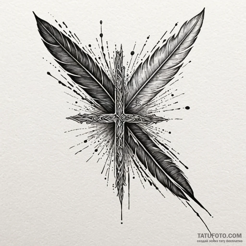 Obsidian quill writing in air, ink illustrati... - эскиз тату (№1750185318_0, 17.06.2025 18:35) — Tatufoto.com