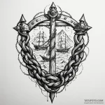 Orcish chains coiled around gate, tattoo sket… — эскиз тату (№1750186022_0, 17.06.2025 18:47) — Tatufoto.com