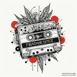 Mixtape cassette, hand-written label, tattoo… — эскиз тату (№1750186341_0, 17.06.2025 18:52) — Tatufoto.com