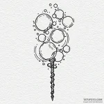 A whimsical bubble wand with a trail of bubbl… — эскиз тату (№1750186918_0, 17.06.2025 19:01) — Tatufoto.com