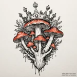 Mushroom bloom devouring crown, artistic tatt… — эскиз тату (№1750187240_0, 17.06.2025 19:07) — Tatufoto.com