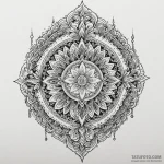 B, ink illustration for tattoo, black and whi… — эскиз тату (№1750187759_0, 17.06.2025 19:15) — Tatufoto.com
