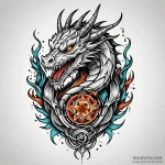 Abyssal dragon with glowing scars, tattoo fla… — эскиз тату (№1750187824_0, 17.06.2025 19:17) — Tatufoto.com
