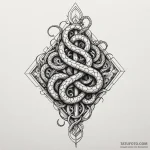 Ivory serpent weaving starlight, tattoo flash… — эскиз тату (№1750188087_0, 17.06.2025 19:21) — Tatufoto.com