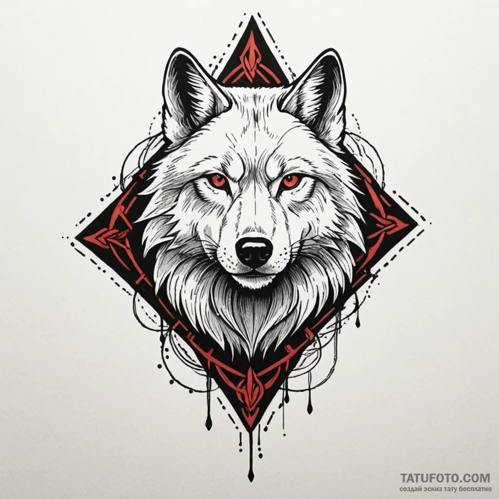 Geralt's wolf medallion from the witcher, tat... - эскиз тату (№1750189694_0, 17.06.2025 19:48) — Tatufoto.com