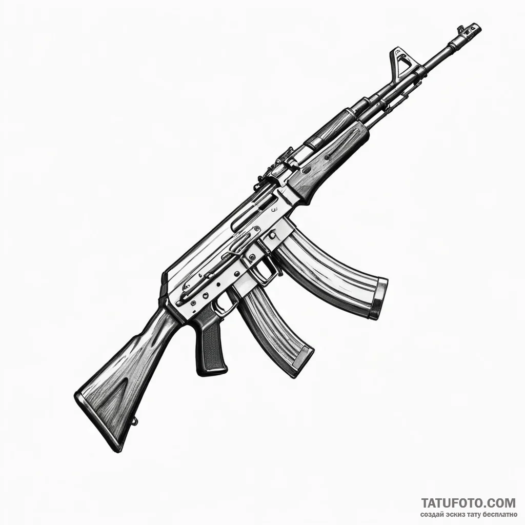 Ak-47 machine gun - эскиз тату (№1750189822_0, 17.06.2025 19:50) — Tatufoto.com